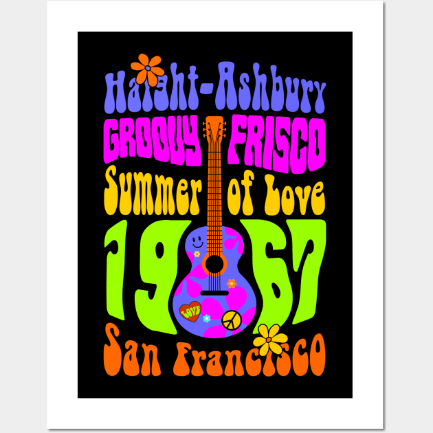 60s 70s Retro Flower Power - Groovy Frisco 1 Wall Art by EDDArt